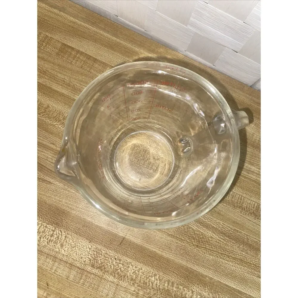 Vintage Anchor Hocking Fire-King 2 CUP GLASS MEASURING Cup~ 1970s USA Glass Red